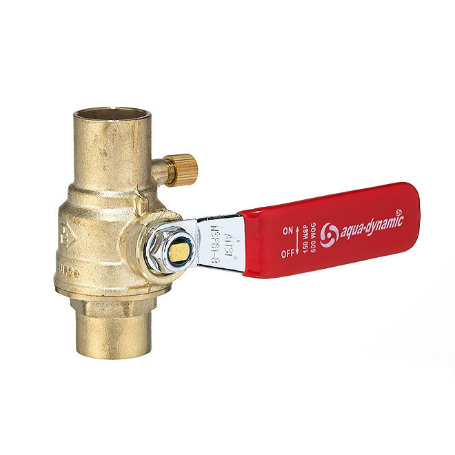 Ball Valve with Drain - Forged Brass - 3/4" - Each