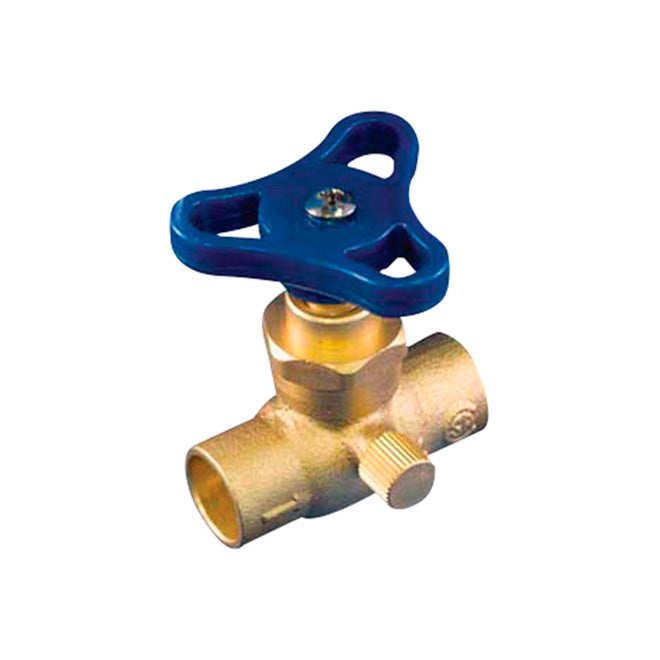 Solder Stop Valve with Drain - Lead Free - 1/2" - Brass - Each