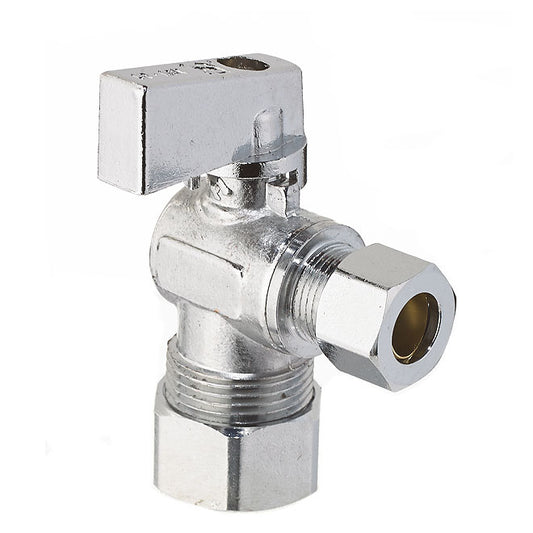 Angled Stop Valve - Compression - 5/8" x 3/8" - Chrome - Each