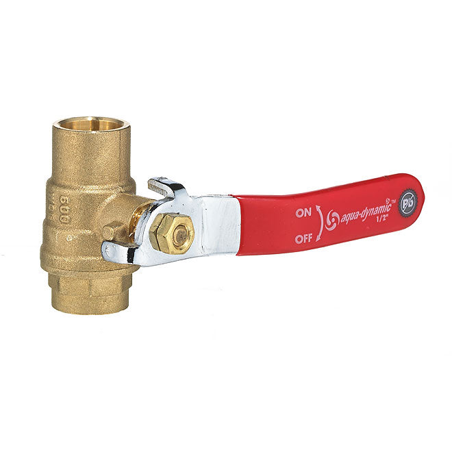 Ball Valve - Forged-Brass Solder Ends - 1/2'' - Each