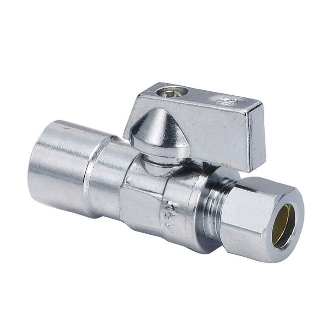 1/2" x 3/8" Straight Supply Stop Ball Valve - Each