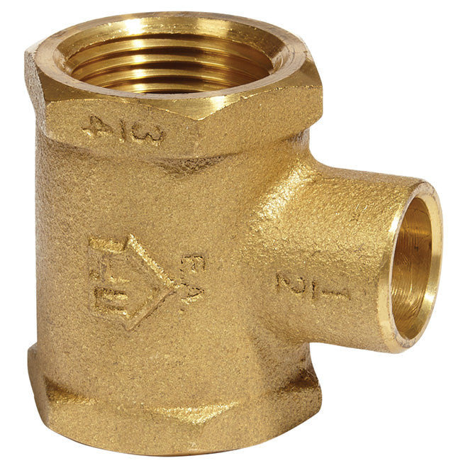 T-Fitting - Lead-Free Brass - 3/4"x3/4"x1/2" - FIP x FIP x C - Each