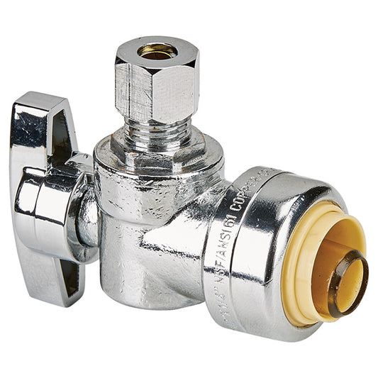 Angle Valve - Lead Free - 1/2" x 1/4" - Push x Comp - Each