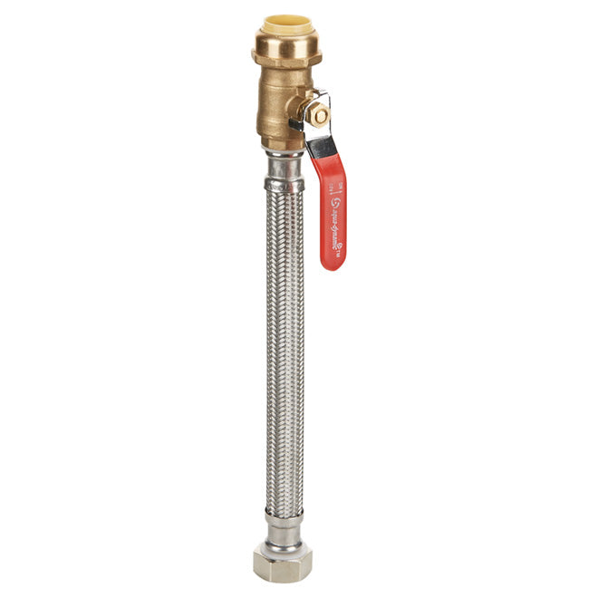 Connector-Water Heater - 3/4" x 12" - FIP x Push Valve - Each