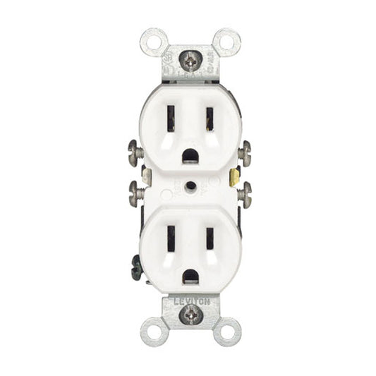 Eaton Straight Blade Grounding Duplex Receptacle - 1 1/3-in W x 4 1/5-in H - Thermoplastic - 125-volt-