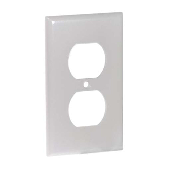 Eaton Duplex Receptacle Wall Plate - White Plastic - 2 3/4-in W x 4 1/2-in-