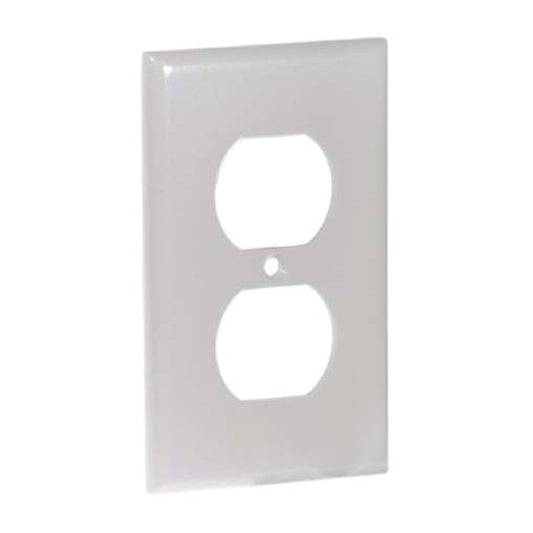 Eaton Duplex Receptacle Wall Plate - White Plastic - 2 3/4-in W x 4 1/2-in-