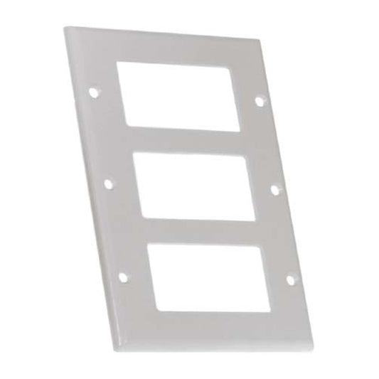 Eaton Standard 3-Gang Wall Plate - Thermoset - White Plastic - 2 3/4-in W x 4 1/2-in H-