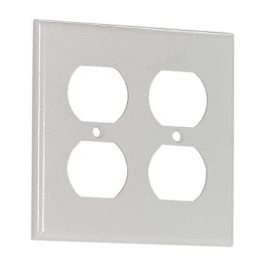 Eaton Quad Receptacle Wall Plate - White Plastic - 10 Per Pack - 4 1/2-in W x 4 1/2-in H-