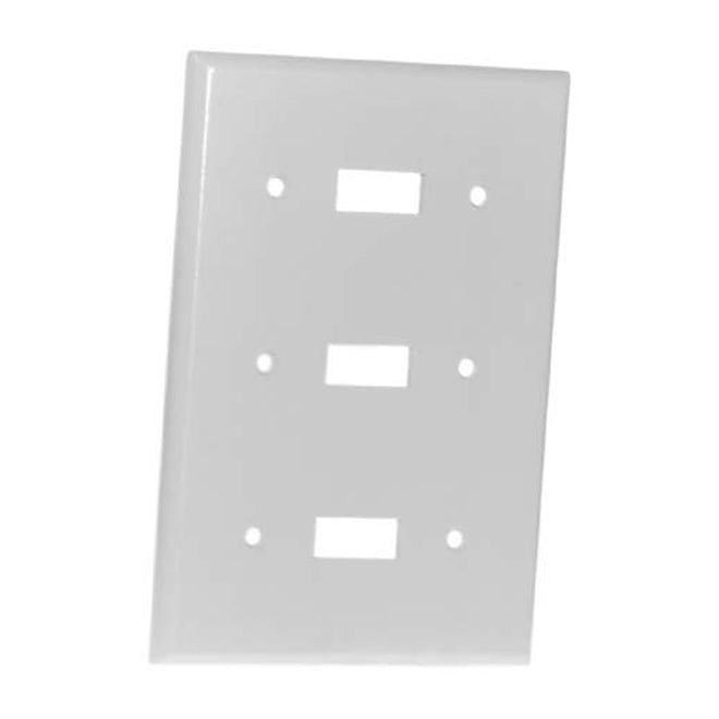 Eaton Standard 2-Gang Wall Plate - 3-Toggle Switch - White Plastic - 6 3/8-in W x 4 1/2-in H-