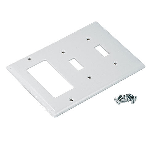 Cooper Standard 3-Gang Combination Wall Plate - 2-Toggle Switch - Thermoset - 6 3/8-in W x 4 1/2-in H-