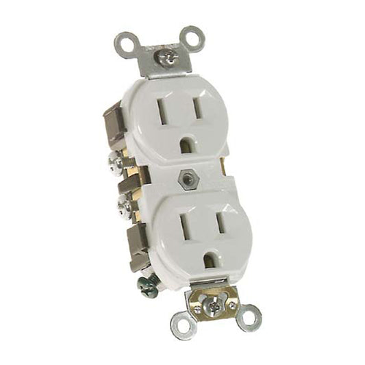 Cooper Duplex Receptacle - 25/32-in W x 4-in H - Straight Blade - 15-amp-