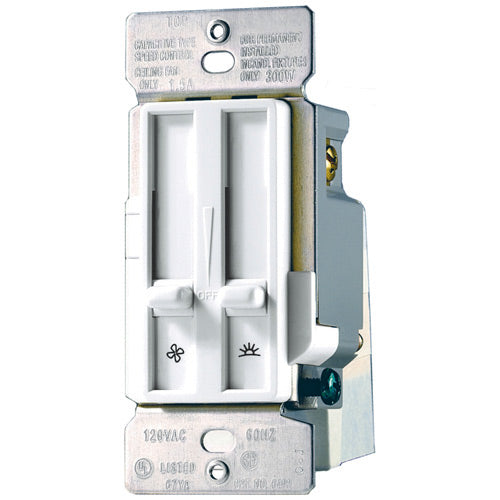 Eaton Fan and Dimmer Control - 3-Speed Preset - Polycarbonate - 4 5/16-in L x 2 1/32-in W-Each