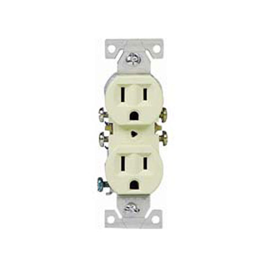Leviton Duplex Receptacle - Flush Mount - Ivory - Residential - 15-amp - 125-volt-