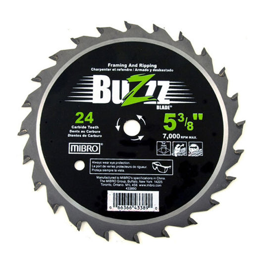 Mibro Buzz Circular Saw Blade - Carbide-tipped - 5 3/8-in Dia - 24 Tooth - Each