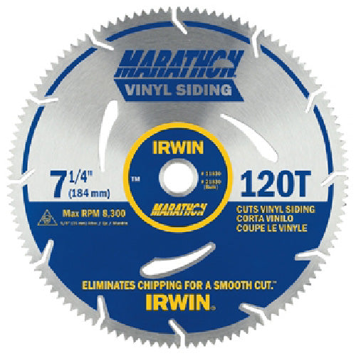 Irwin Marathon Panneling Circular Saw Blade - 7 1/4-in Dia - 120 Tooth - Symmetric 60? Hook Angle - Each