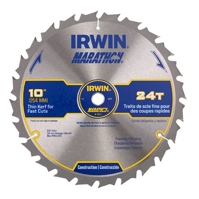 IRWIN Marathon 10-in 24-Tooth Standard tooth Carbide Circular Saw Blade - Each