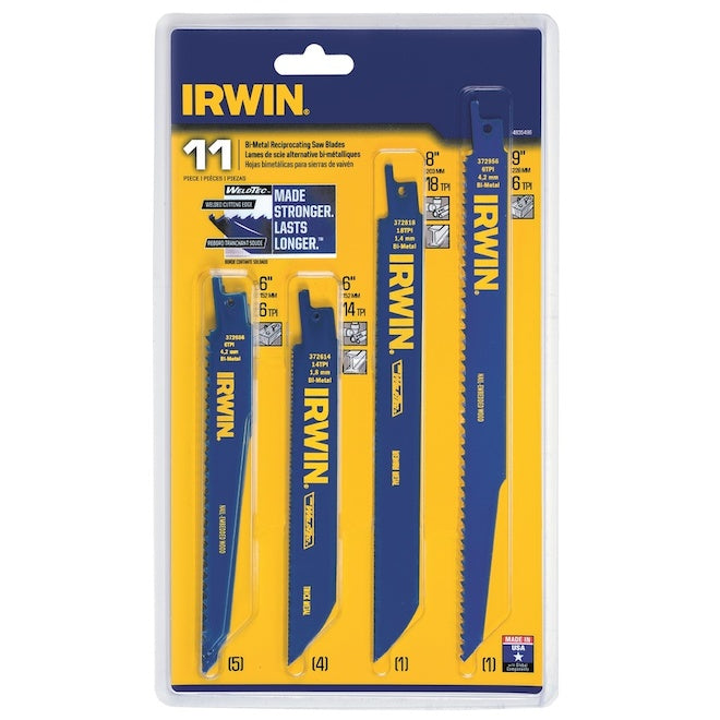 IRWIN 11-Piece Reciprocating Saw Blade Set - Each