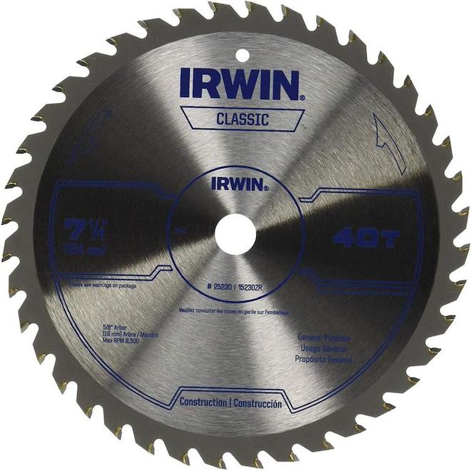 Irwin Classic 7-1/4-in Dia 40-Tooth Circular Saw Blade - Each