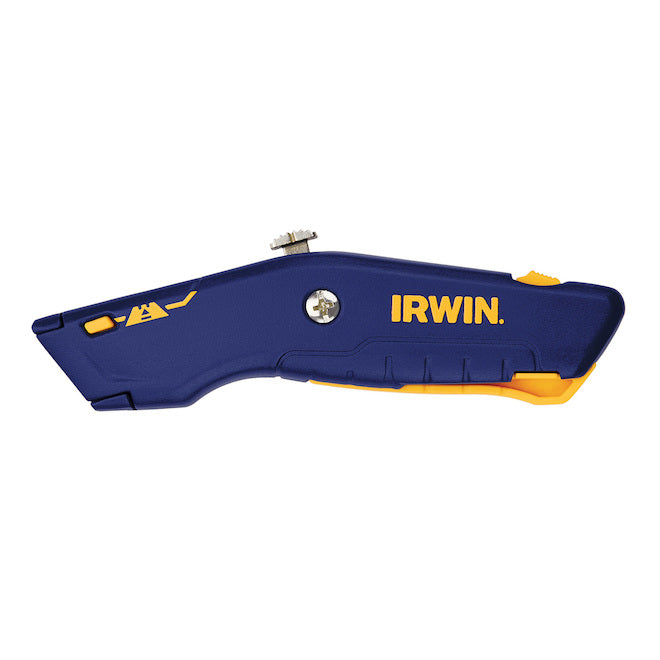 Irwin Retractable Utility Knife Carbon Steel Blue and Yellow - Each