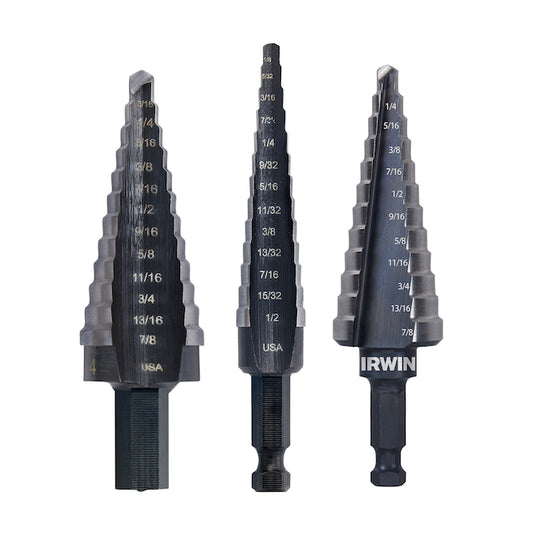 Irwin Unibit 12-Step Drill Bit Set - 3/16-in to 7/8-in - High Speed Steel - 3-Pack - Each