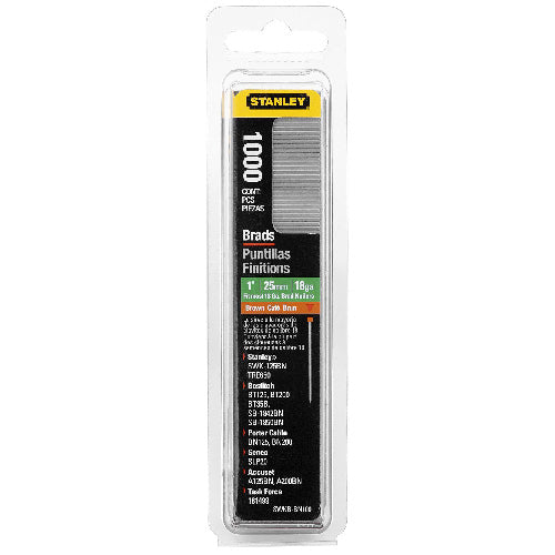 Stanley Brad Nails - Galvanized Steel - 18 Gauge - Smooth Shank - 1-in - 1000-Pack - Each