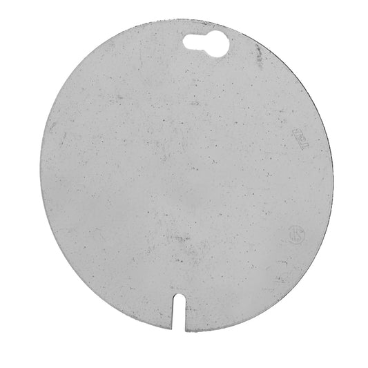 Iberville 4-in Galvanized Steel Round Blank Flat Box Cover-Each