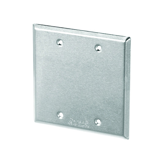 Red Dot 2-Gang Square Metal Weatherproof Electrical Box Cover-Each