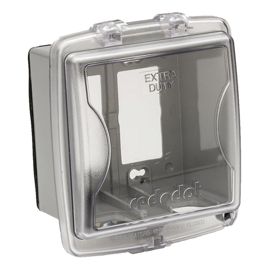 Reddot Non-Metallic Clear 2-Outlet Weatherproof Electrical Outlet Cover-Each