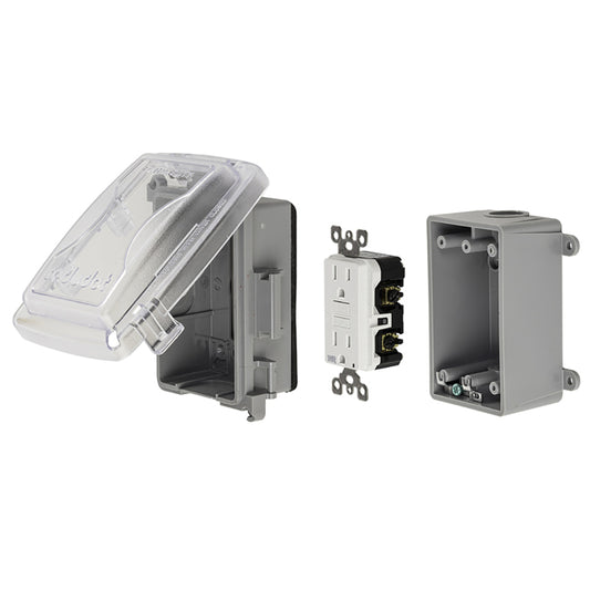 Reddot 1-Gang Clear Metal Weatherproof Rectangle Indoor or Outdoor Electrical Box-Each