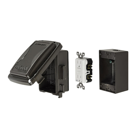 Reddot 1-Gang Bronze Metal Weatherproof Rectangle Indoor or Outdoor Electrical Box-Each