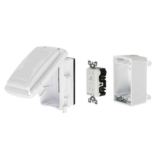 Reddot 1-Gang White PVC Weatherproof Rectangle Indoor or Outdoor Electrical Box-Each