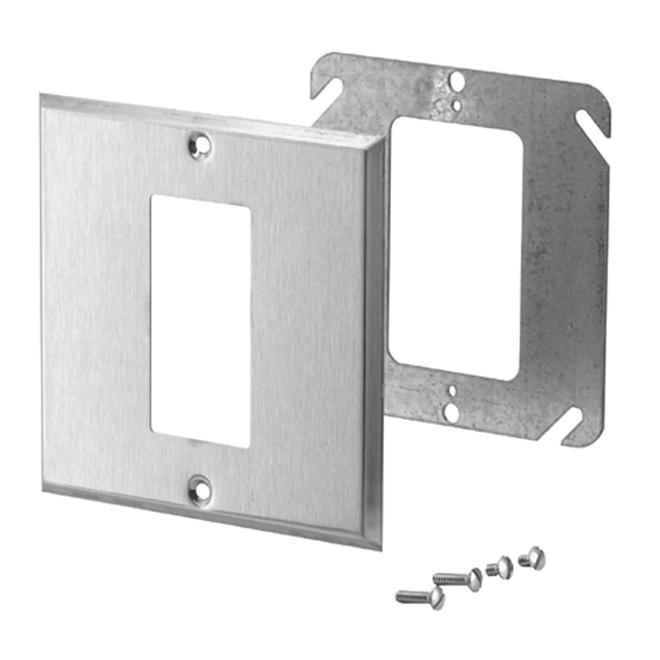 Iberville 2-Gang GFCI Conversion Wall Plate (Stainless Steel)-Each