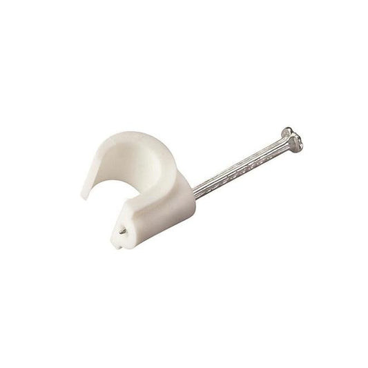 Marr Round Nailing Cable Clip, 5,0 mm Diameter, White, Package of 30-Pack