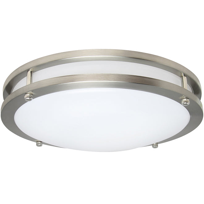 Style Selections Flush Mount Ceiling Light for Modern Decor - Needs 1 20-Watt LED Bulb - Silver Finish - 14-in dia-
