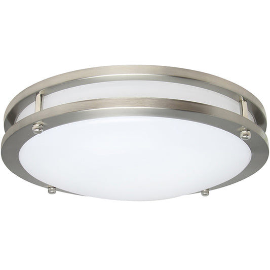 Style Selections Flush Mount Ceiling Light for Modern Decor - Needs 1 20-Watt LED Bulb - Silver Finish - 14-in dia-