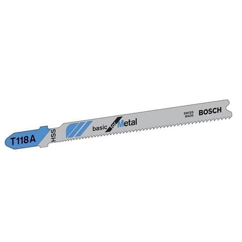 Bosch T-Shank Flexible Jigsaw Blades for Metal - 3 5/8-in L x 3/64-in T - 17-24 Progressive TPI - Bi-Metal - 5 Per Pack - Each