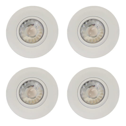 Trenz Retina 4-Pack Recessed Lights - Integrated LED - Fits Opening 3-in - White - 7.5 W - 3000 K-