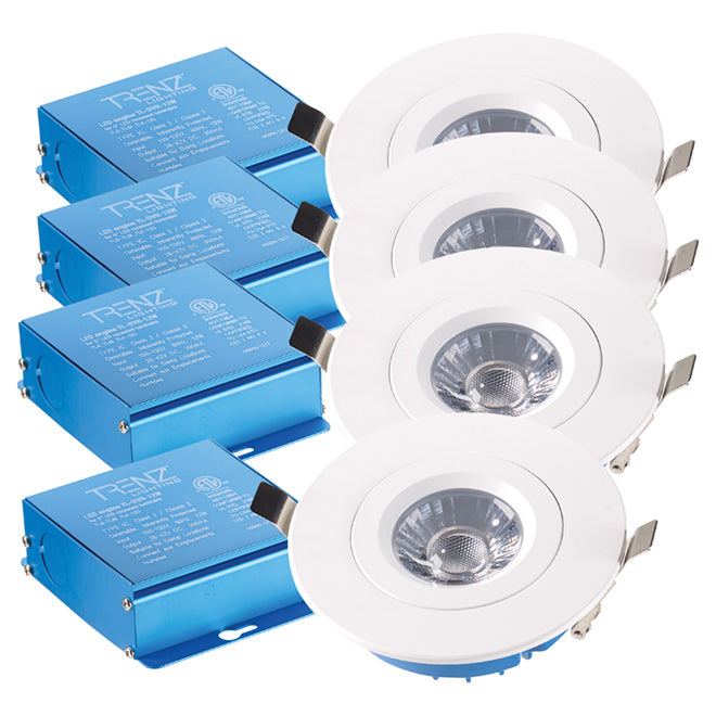 Trenz Retina LED Recessed Light Set - Dimmable - 60 W - 4-in - White - 4-Pack-