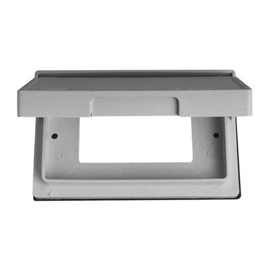 Cooper Horizontal Weatherproof Outlet Cover - Non-Metallic - Flip-Lid - 9 23/32-in W x 5 1/6-in L x 3/4-in D-Each