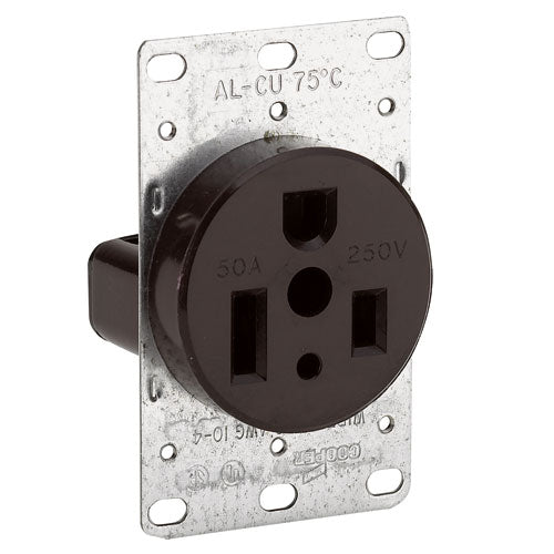 Cooper Outlet Flush Mount Receptacle - 3 7/8-in H - 50-amp - 250-volt-