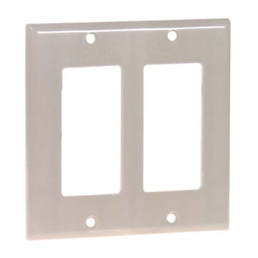 Cooper Wiring 2-Gang Decorator Wall Plate - Thermoset - White - Residential - 4 1/2-in H x 4 9/16-in W x 7/32-in D-