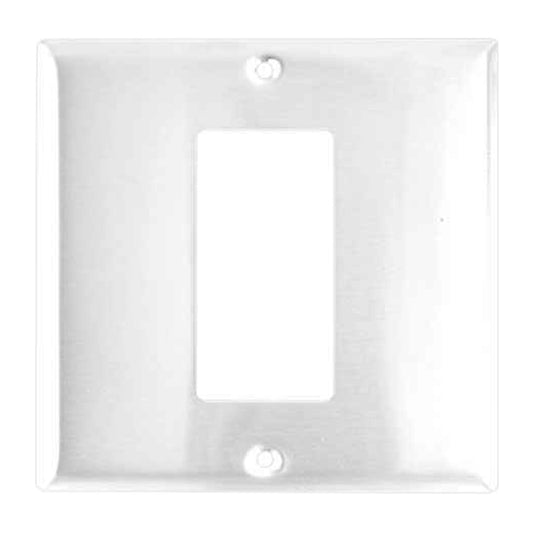 Eaton 1-Gang - GFI Receptacle Wall Plate - White - Standard - 4 1/2-in H x 4 1/2-in W x 3/32-in D-