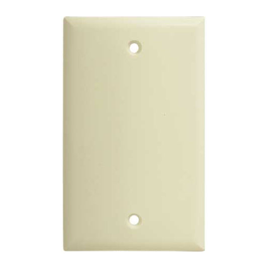Eaton 1-Gang Blank Wall Plate - Ivory - Plastic - 4 1/2-in H x 2 3/4-in W x 3/32-in D-
