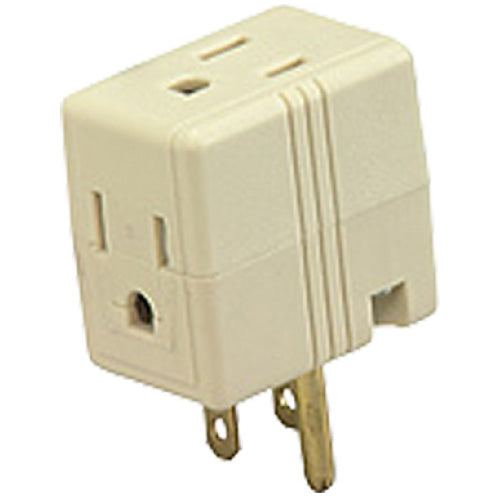 Transformer Tap - 3 Outlets - 125 V - 15 A - Ivory Colour-Each