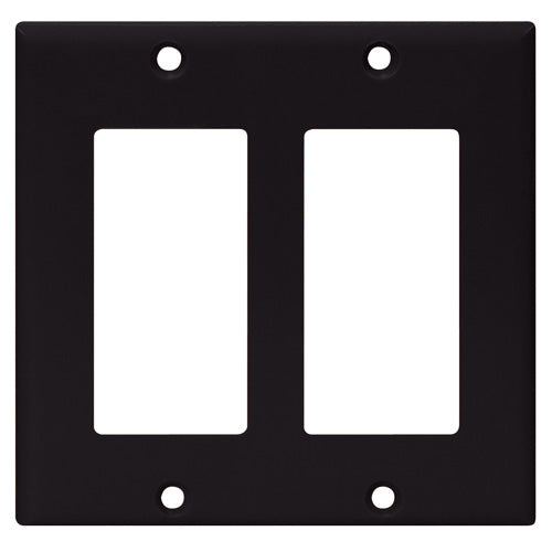 Cooper Standard 2-Gang Wall Plate - Toggle Switch - Black Thermoset - Polymer - 4 9/16-in W x 4 1/2-in H-