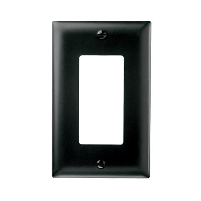Eaton Standard 1-Gang Wall Plate - Toggle Switch - Black Thermoset Polymer - 2 3/4-in W x 4 1/2-in L-