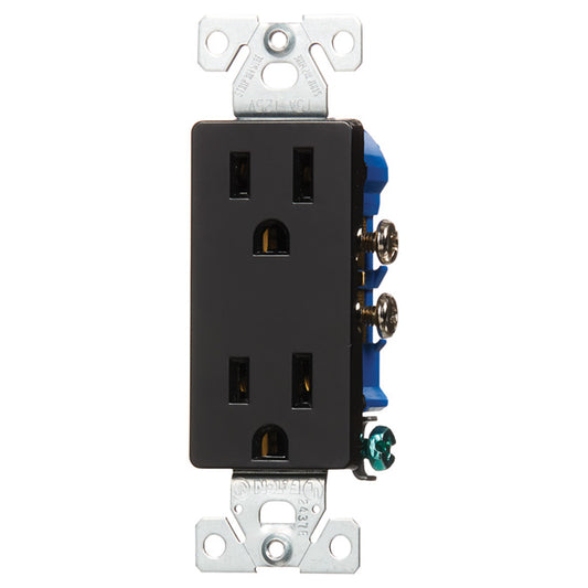 Cooper Industries Black Decorator Duplex Outlet - 15 A - 125 V-