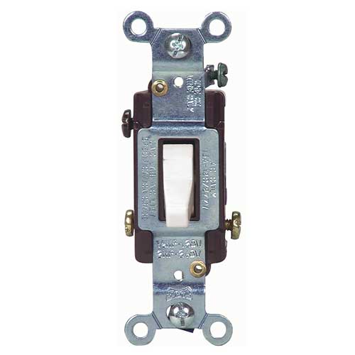 Toggle Switch - 3-Way - 15A - 120/277V - White-Each