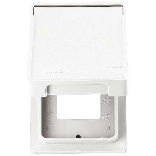 Cooper 1-Gang Vertical Weatherproof Outlet Cover - Grey - Self-Closing Lid - 5 11/16-in W x 9 23/32-in L x 4 5/16-in D-Each